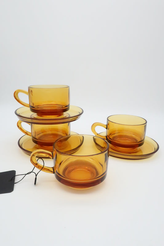 1970's Vereco Amber Cup/Saucer Set