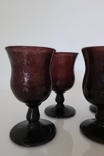 Murano Pulegoso Amethyst Wine Glasses