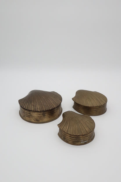 Brass Stacking Clam Shell Catch-alls