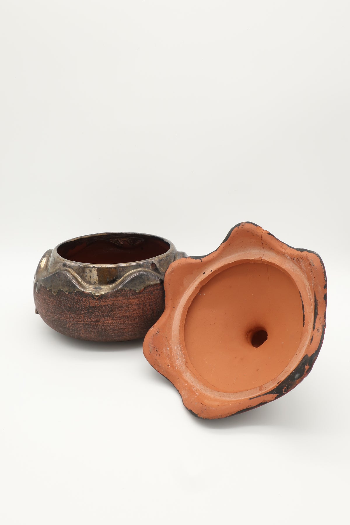 Lidded Glazed Terracotta Catch-all