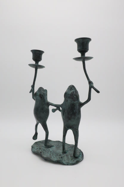Cast Iron Frog Candle Holder
