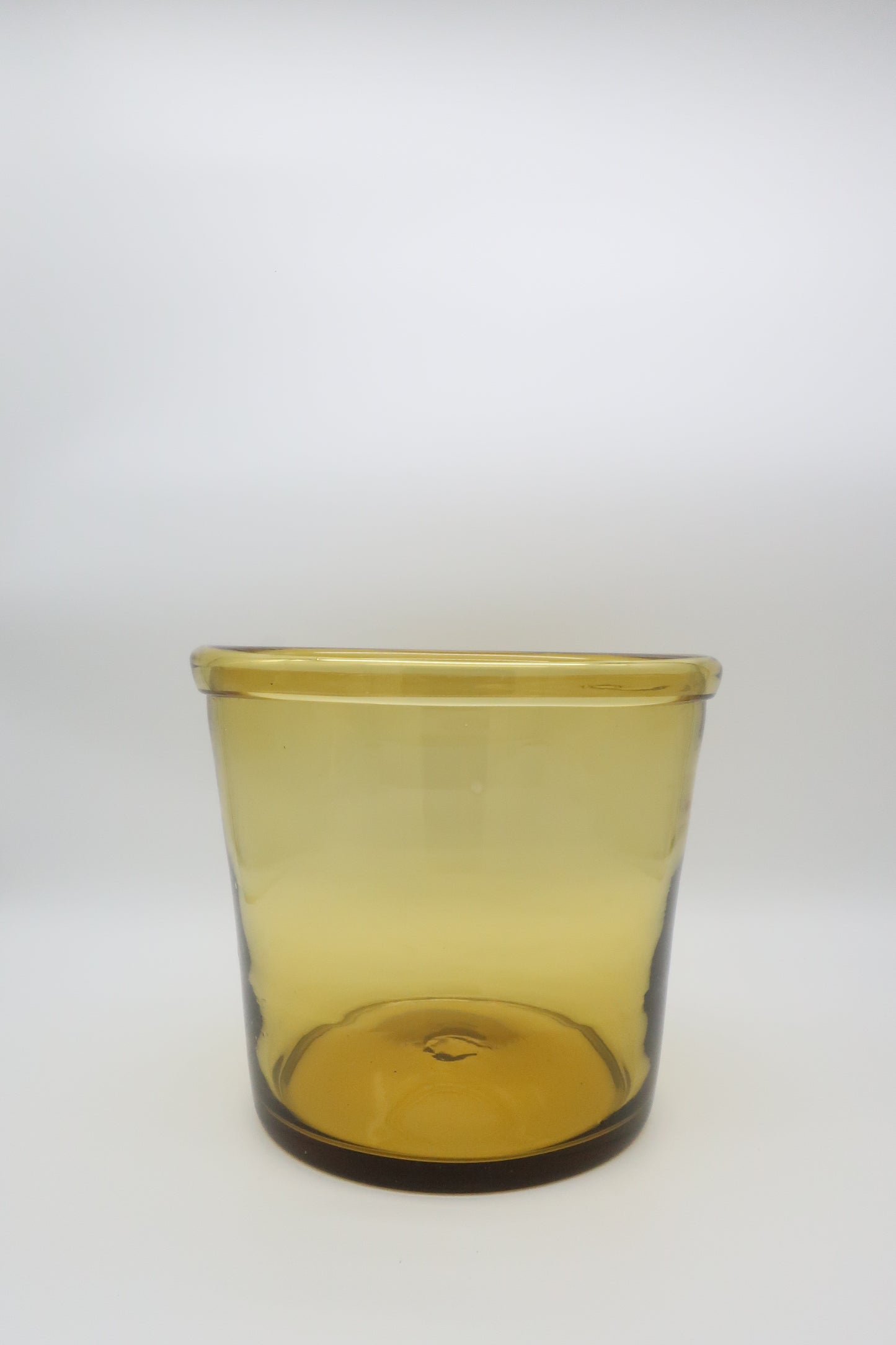 Handblown Amber Glass Pot