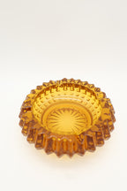 1960s Pressed Amber Glass Ashtray