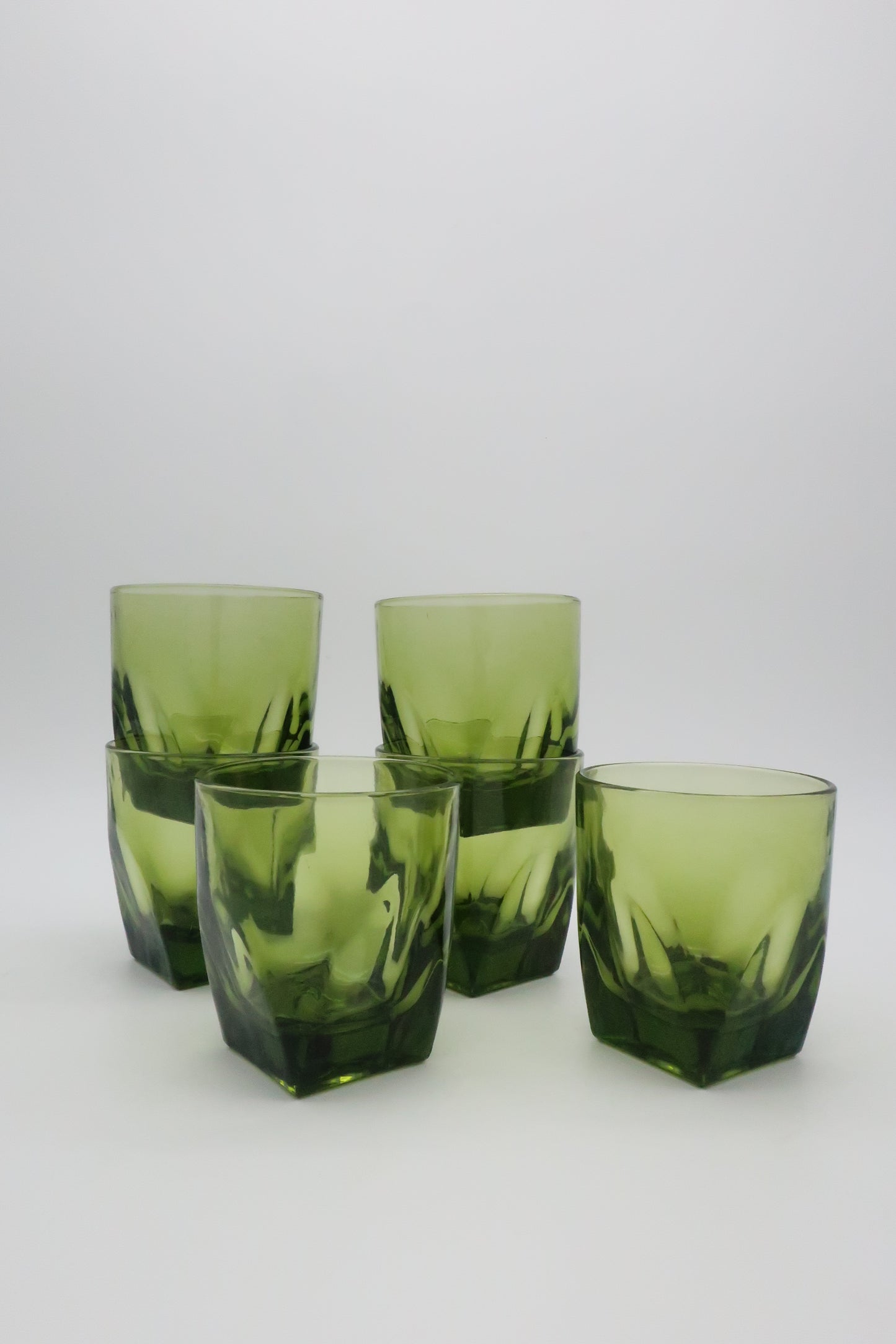 1970's Colony Green Whiskey Glasses Set