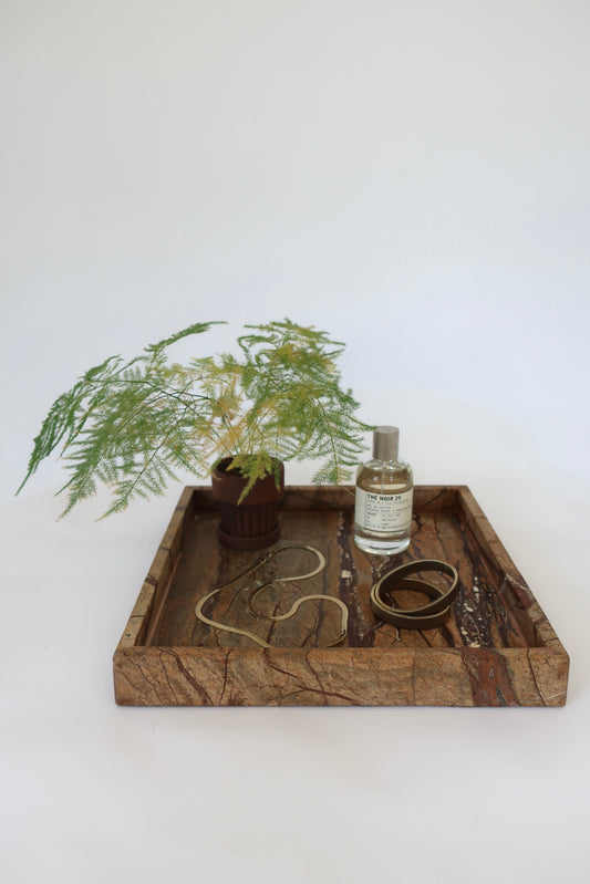 Marble Rust Square Catch-all Tray