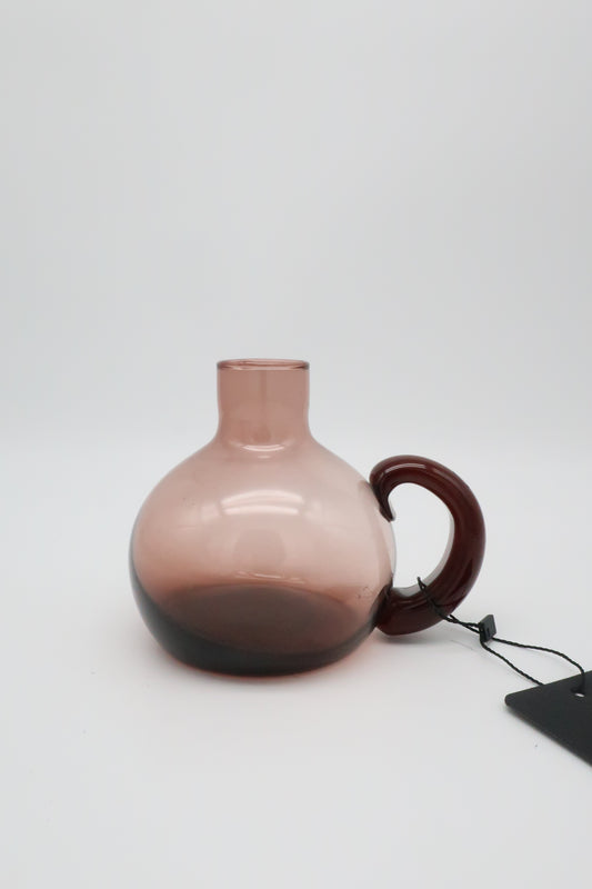 Purple Glass Handled Bud Vase