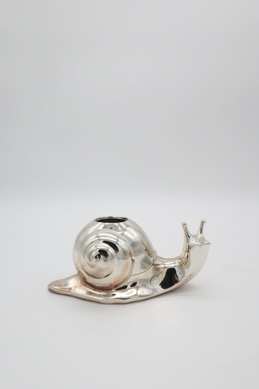 MCM Silver Plated Snail Candle Holder