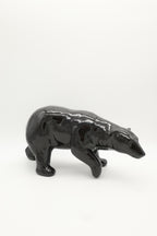 Ceramic Black Polar Bear Sculpture