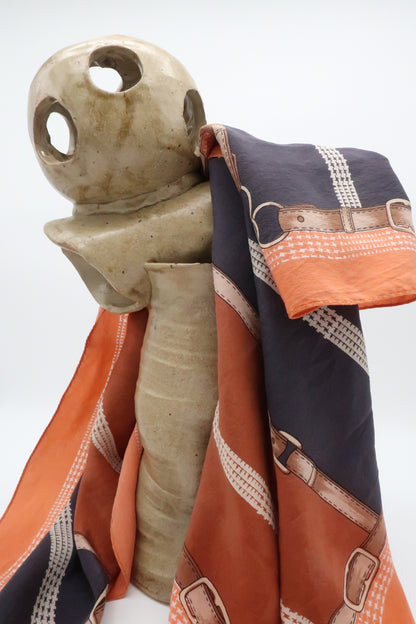 Patterned Silk Blend Scarf