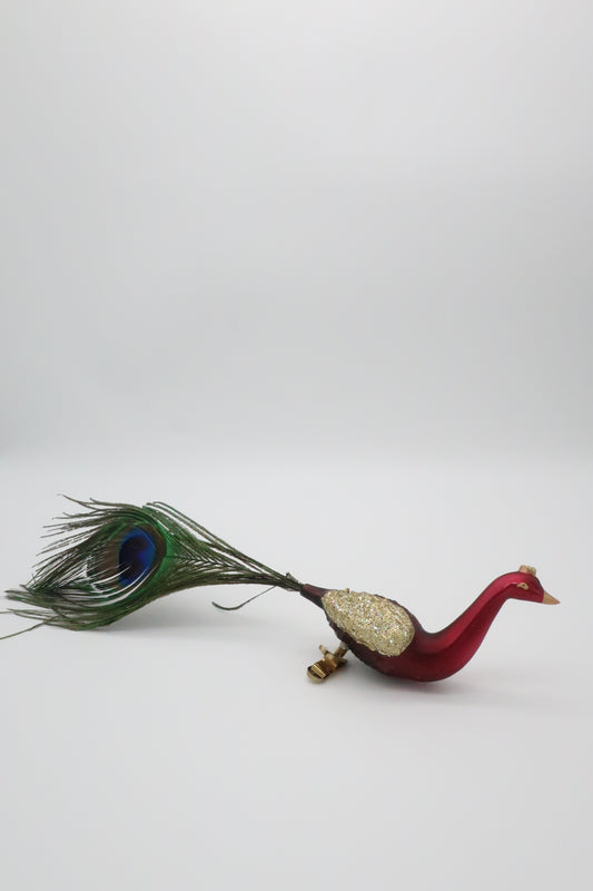 1970’s Mercury Glass Peacock Ornament