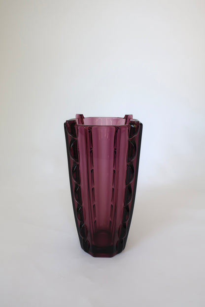 Val Saint Lambert Art Deco Amethyst Vase