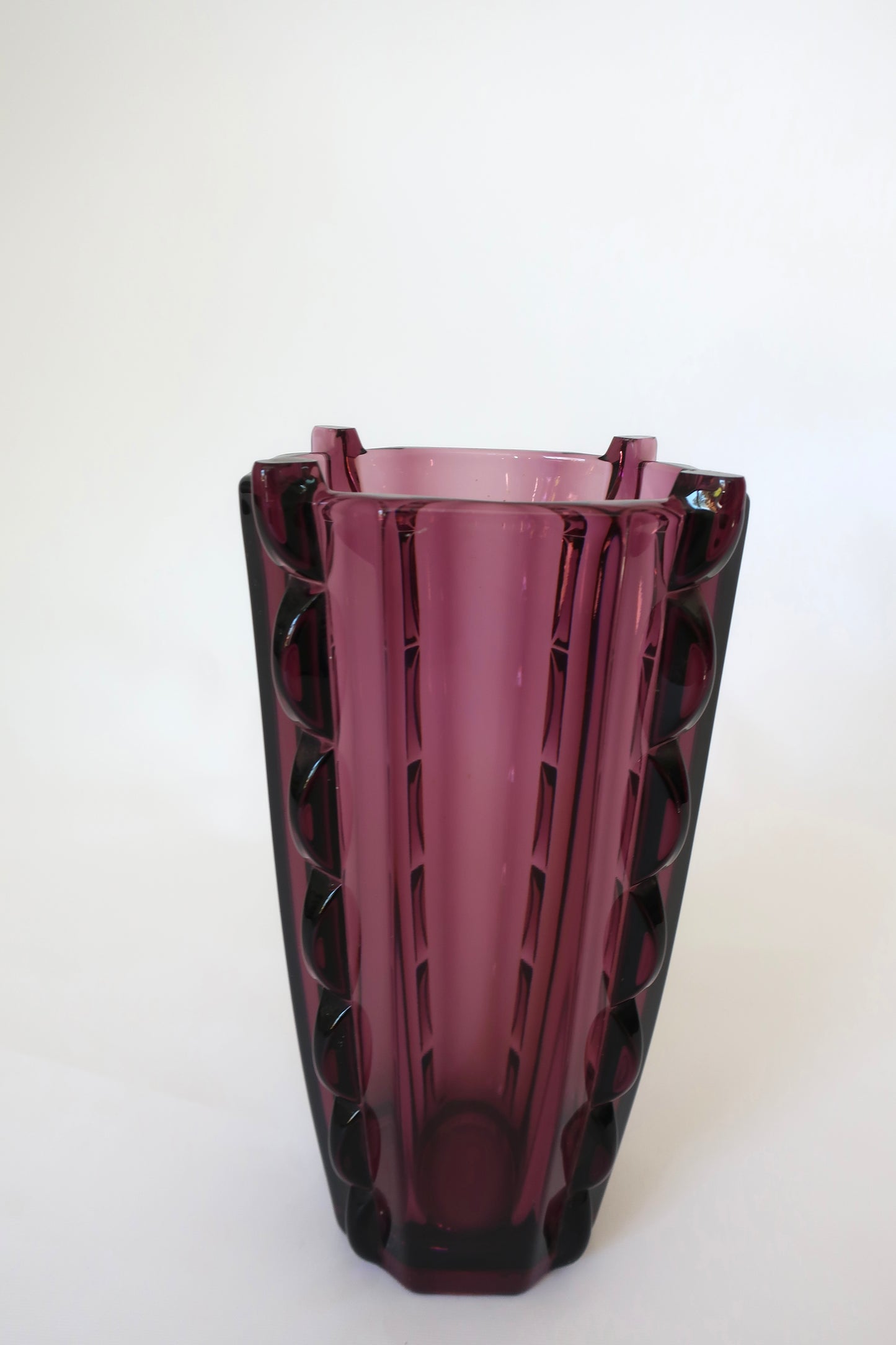 Val Saint Lambert Art Deco Amethyst Vase