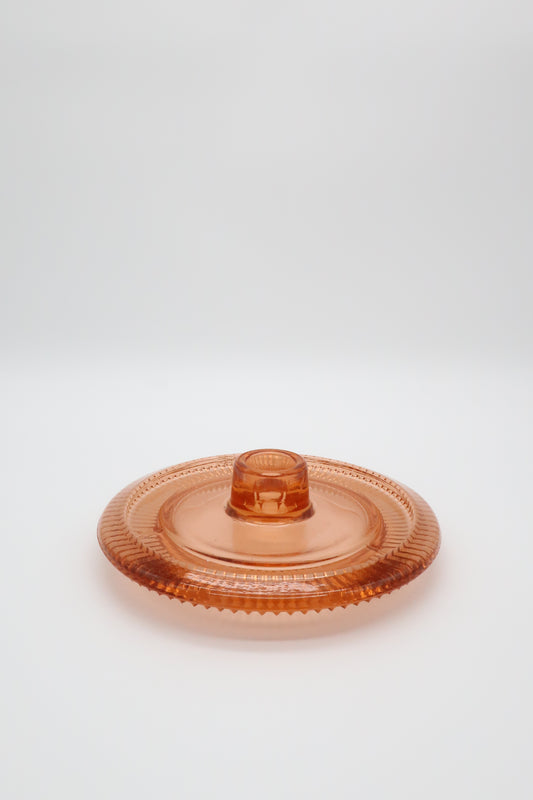 Pink Ribbed Candle Holder