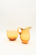 Amber Glass Sugar & Creamer Set