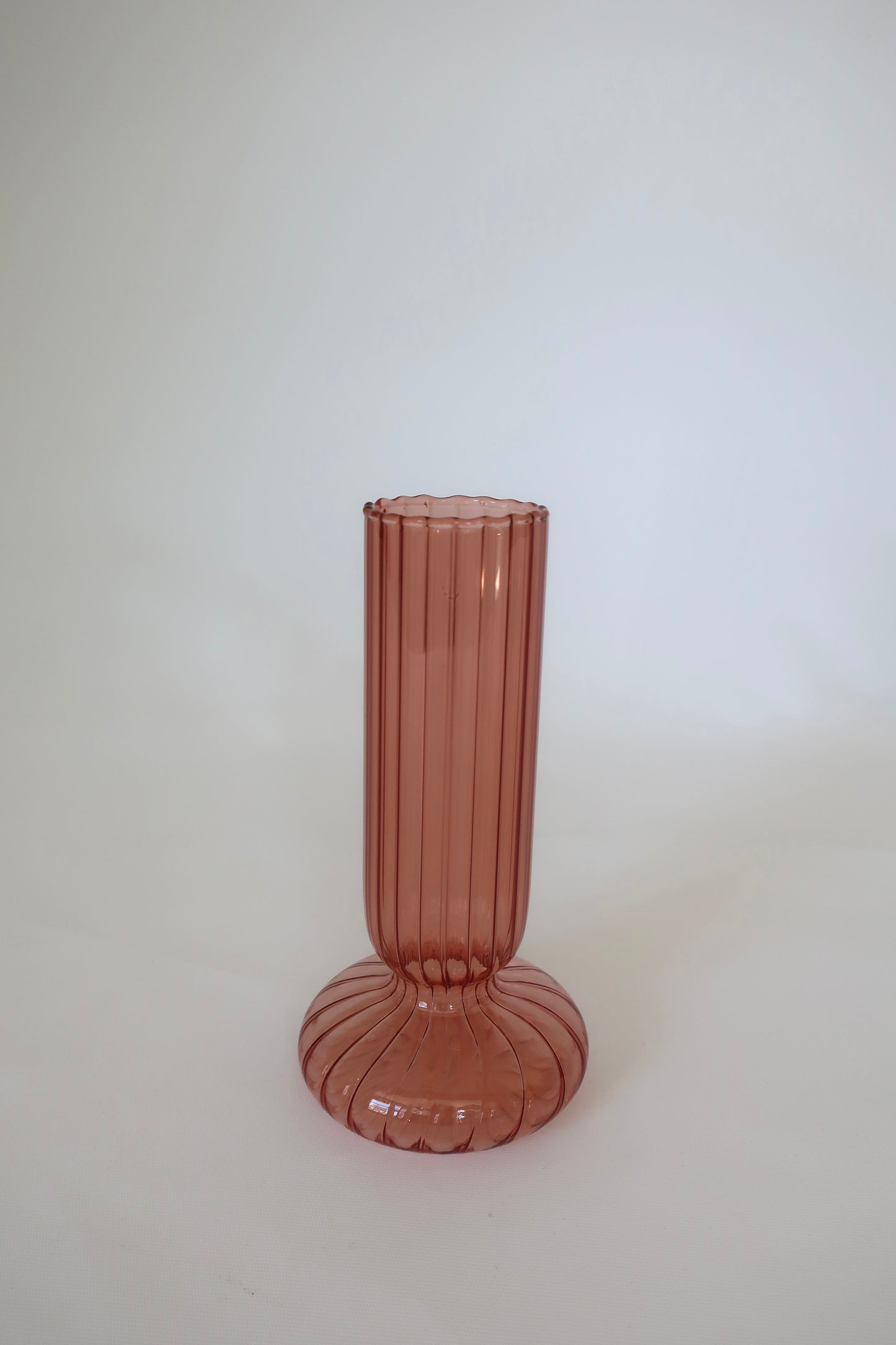 Ribbed Pink Vase