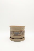 Handcrafted Leaf Patterned Ceramic Planter Pot