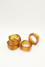 Amber Glass Napkin Rings