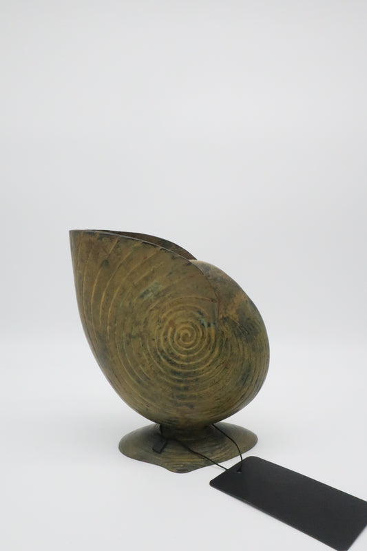 Bronzed Vintage Nautilus Shell Vase