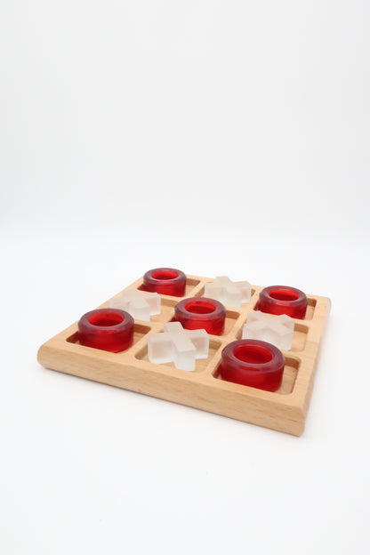 Wooden & Glass Tic Tac Toe Set