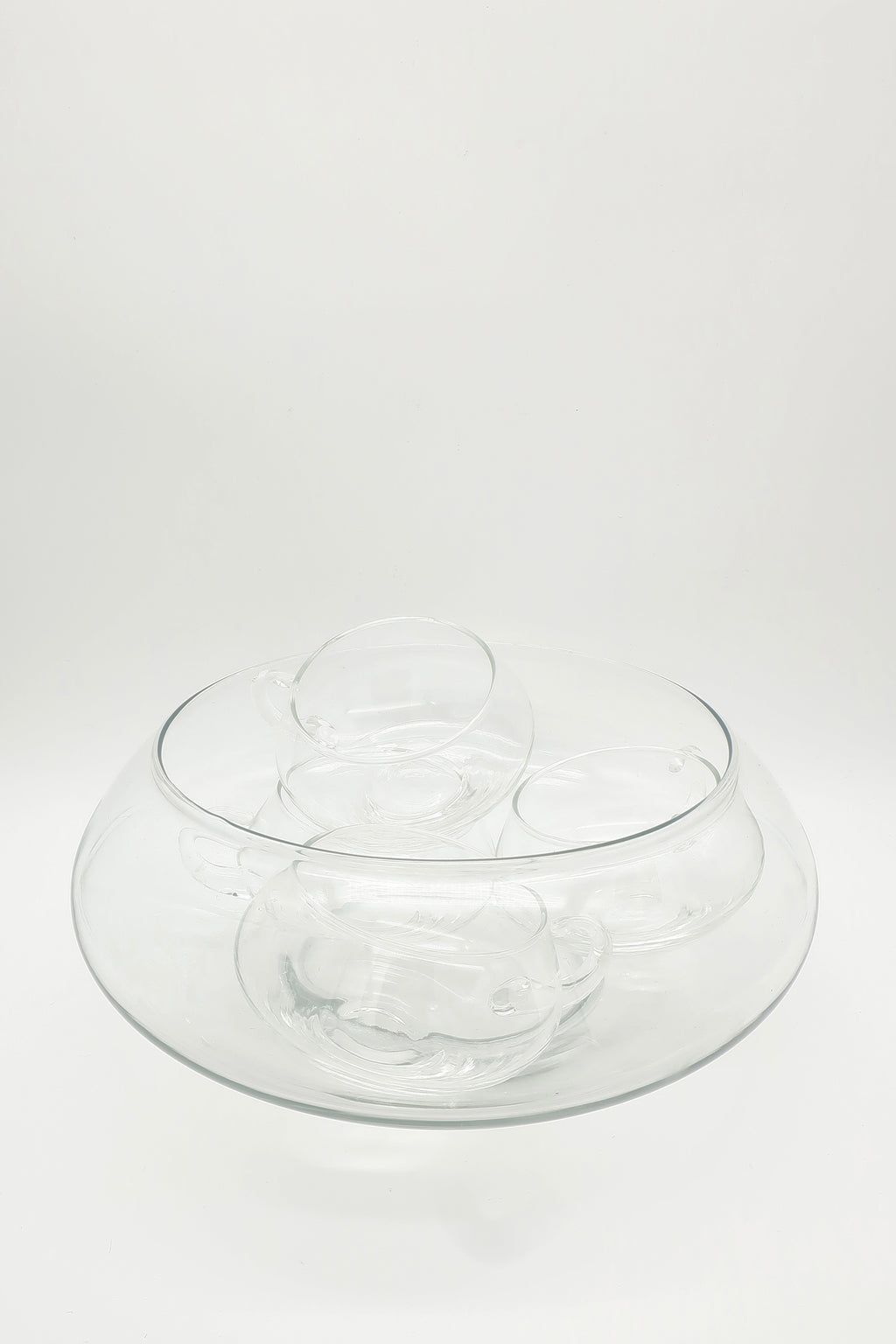 1970s Riekas Crisa Clear Punch Bowl Set