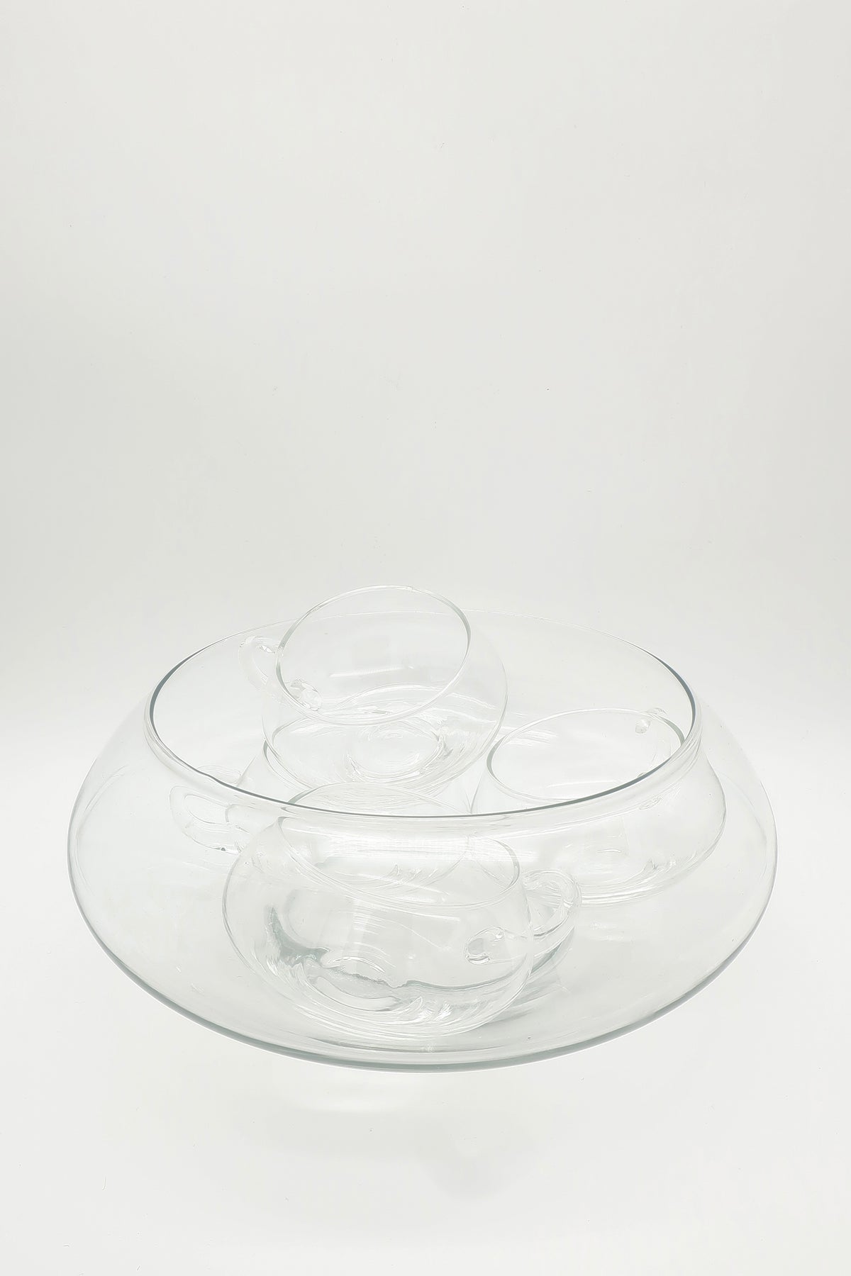 1970s Riekas Crisa Clear Punch Bowl Set