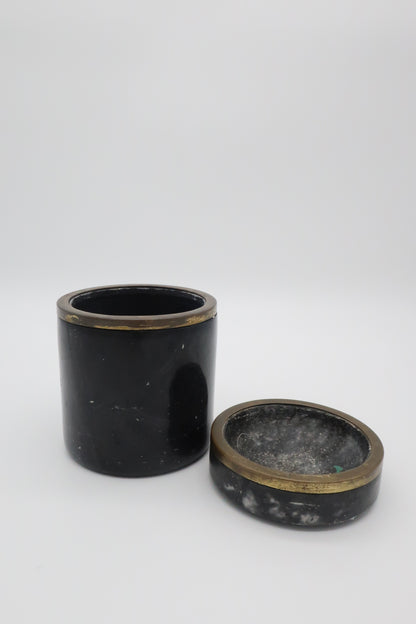 Black Marble & Brass Ashtray