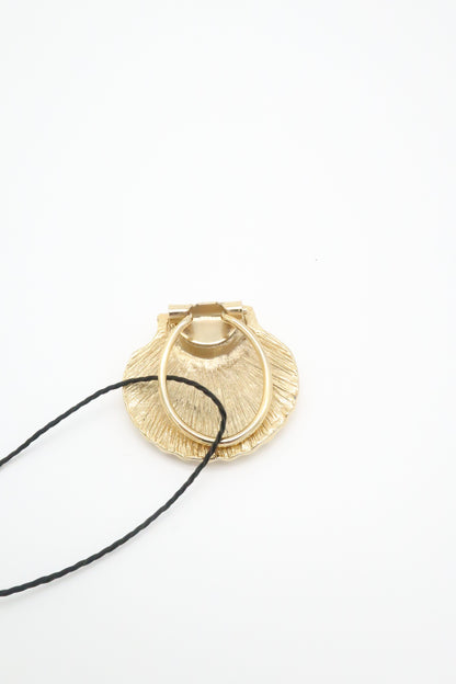 Brass Shell Scarf Clip