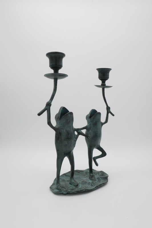 Cast Iron Frog Candle Holder