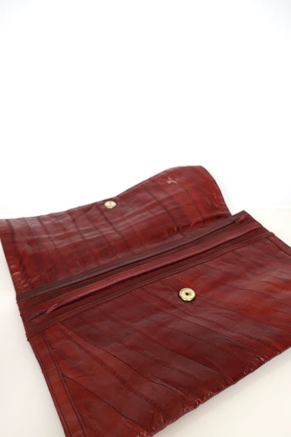 Eel Red Leather Clutch