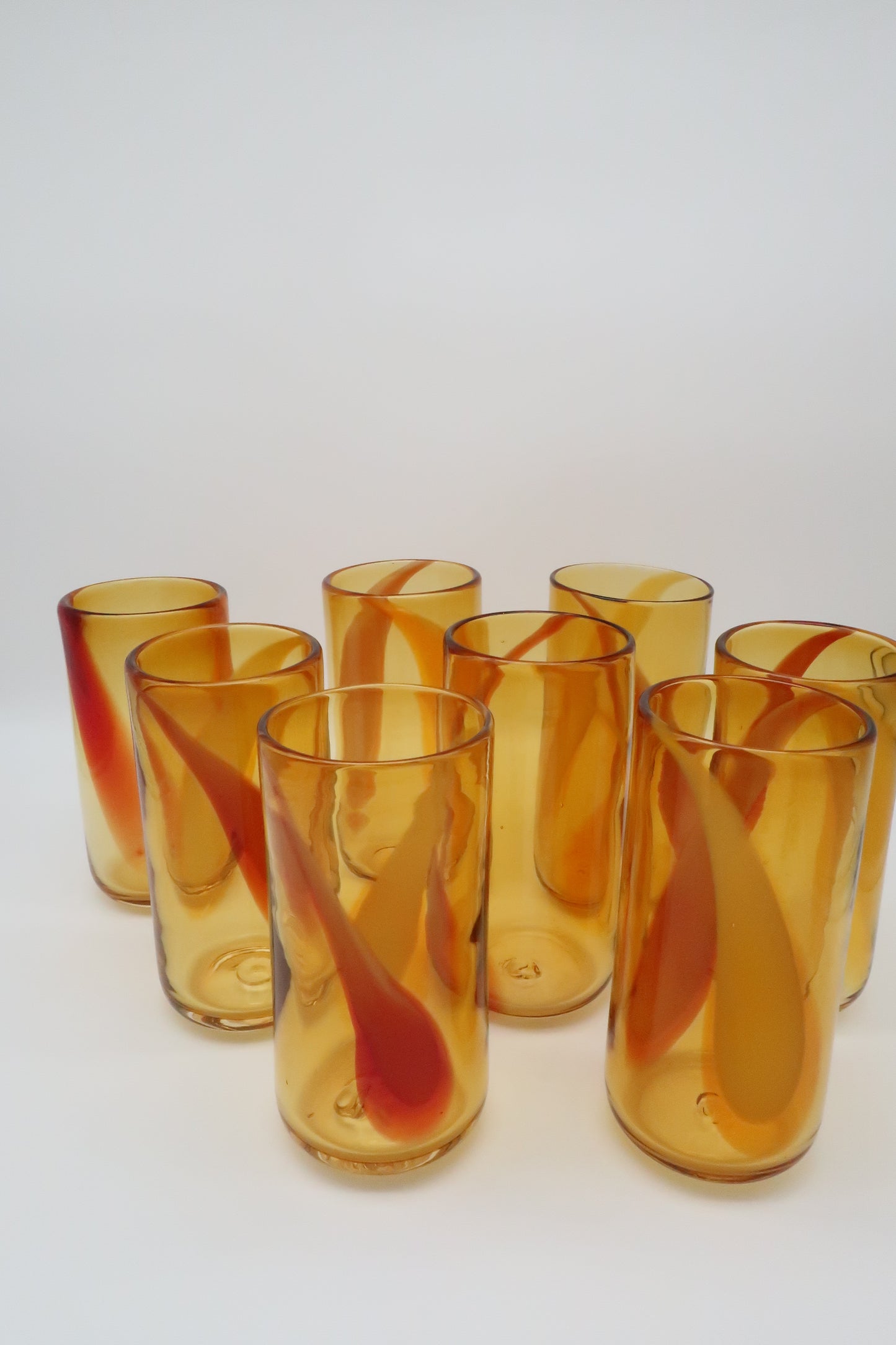 Handblown Amber Glass Tumblers