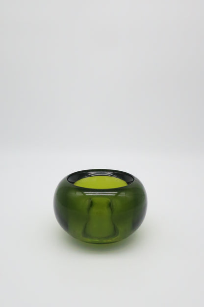 Green Glass Tea-light Candle Holder