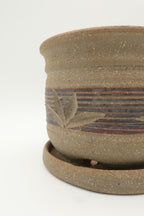 Handcrafted Leaf Patterned Ceramic Planter Pot