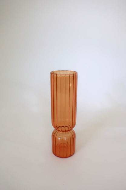 Ribbed Peachy Vase