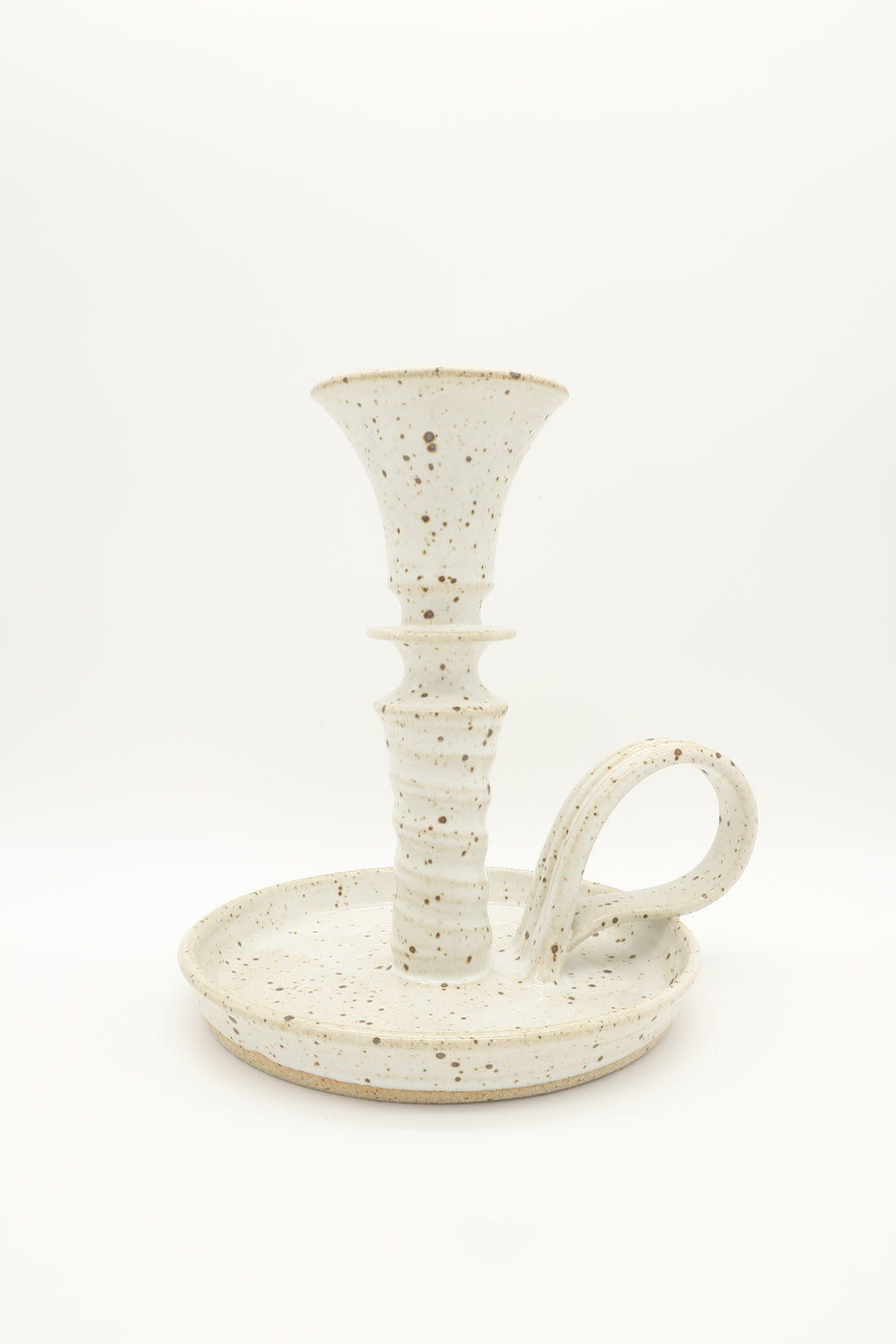 1960s Large Speckled Ceramic Candle Holder