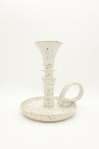 1960s Large Speckled Ceramic Candle Holder