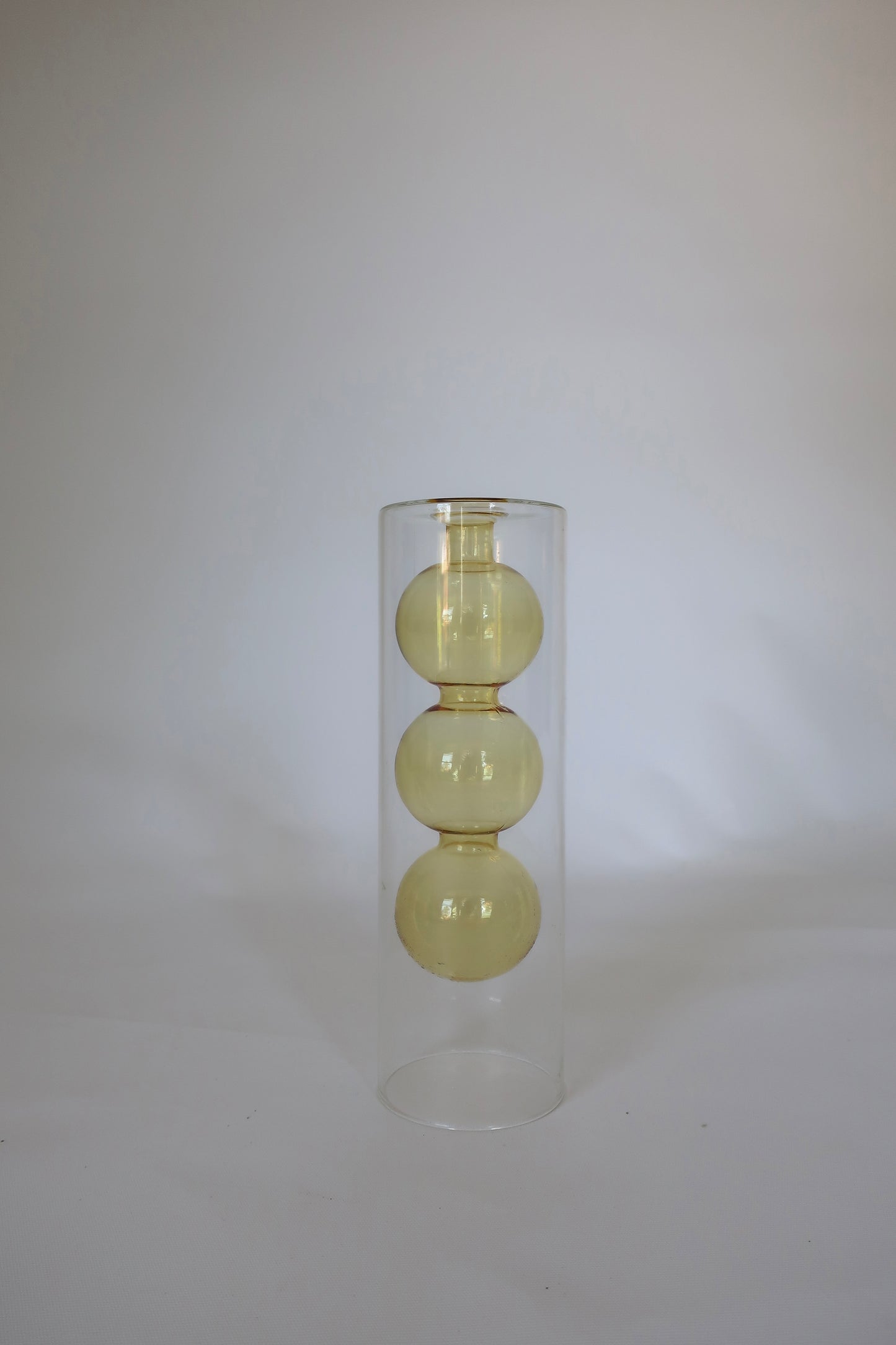 Yellow & Clear Bubble Vase