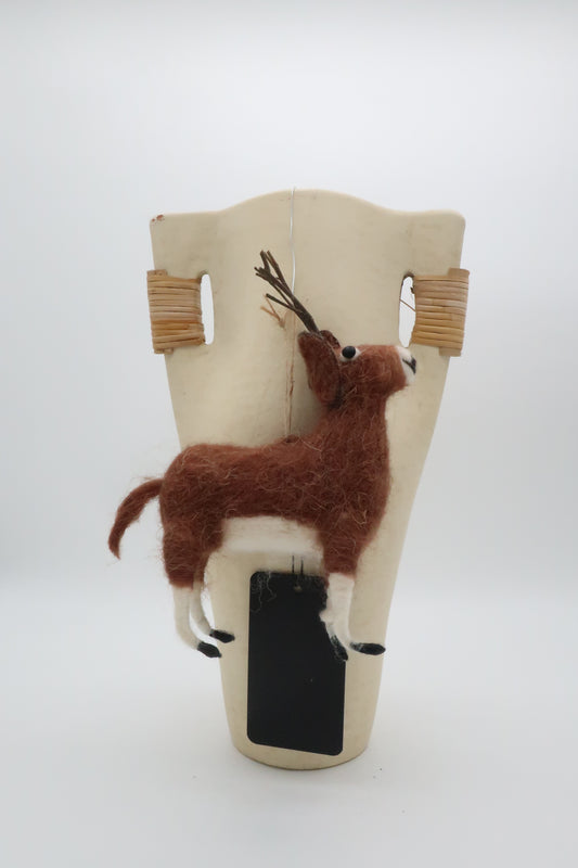 Felted Deer Ornament