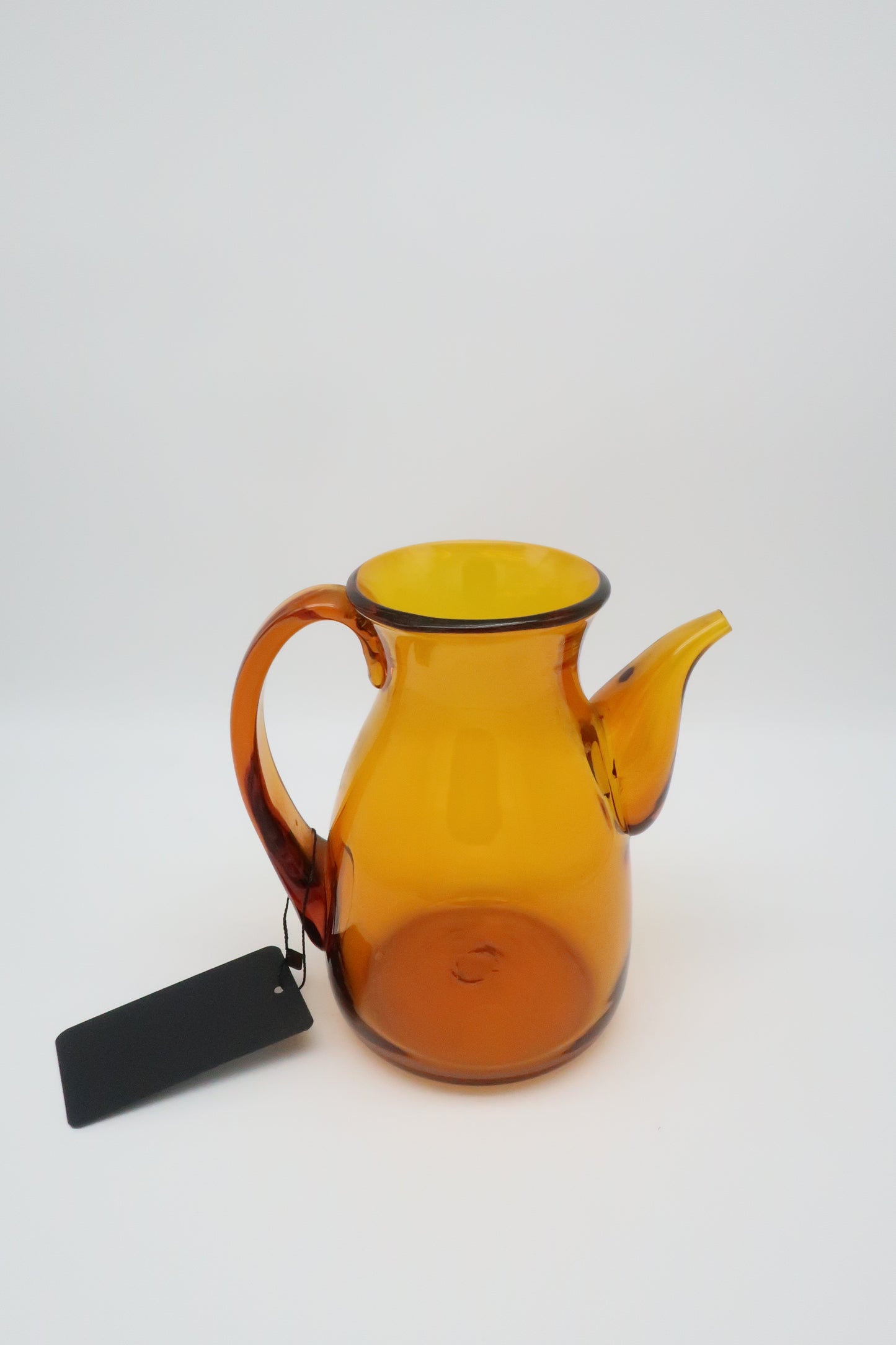 Handblown Amber Glass Pitcher