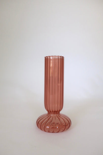 Ribbed Pink Vase