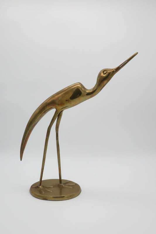 Brass Leaning Crane