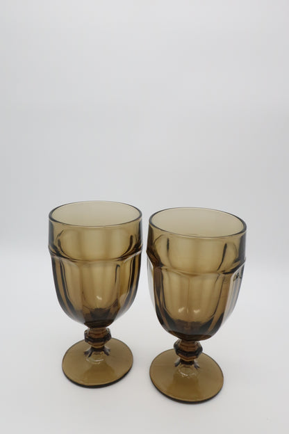 Libbey Gibraltar Brown Goblets