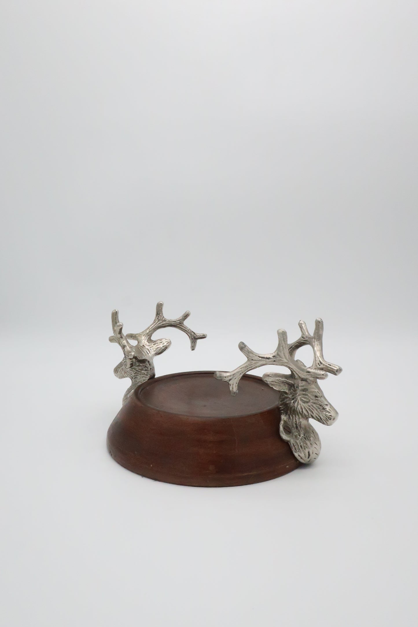 Wood + Metal Reindeer Pillar Candle Holder