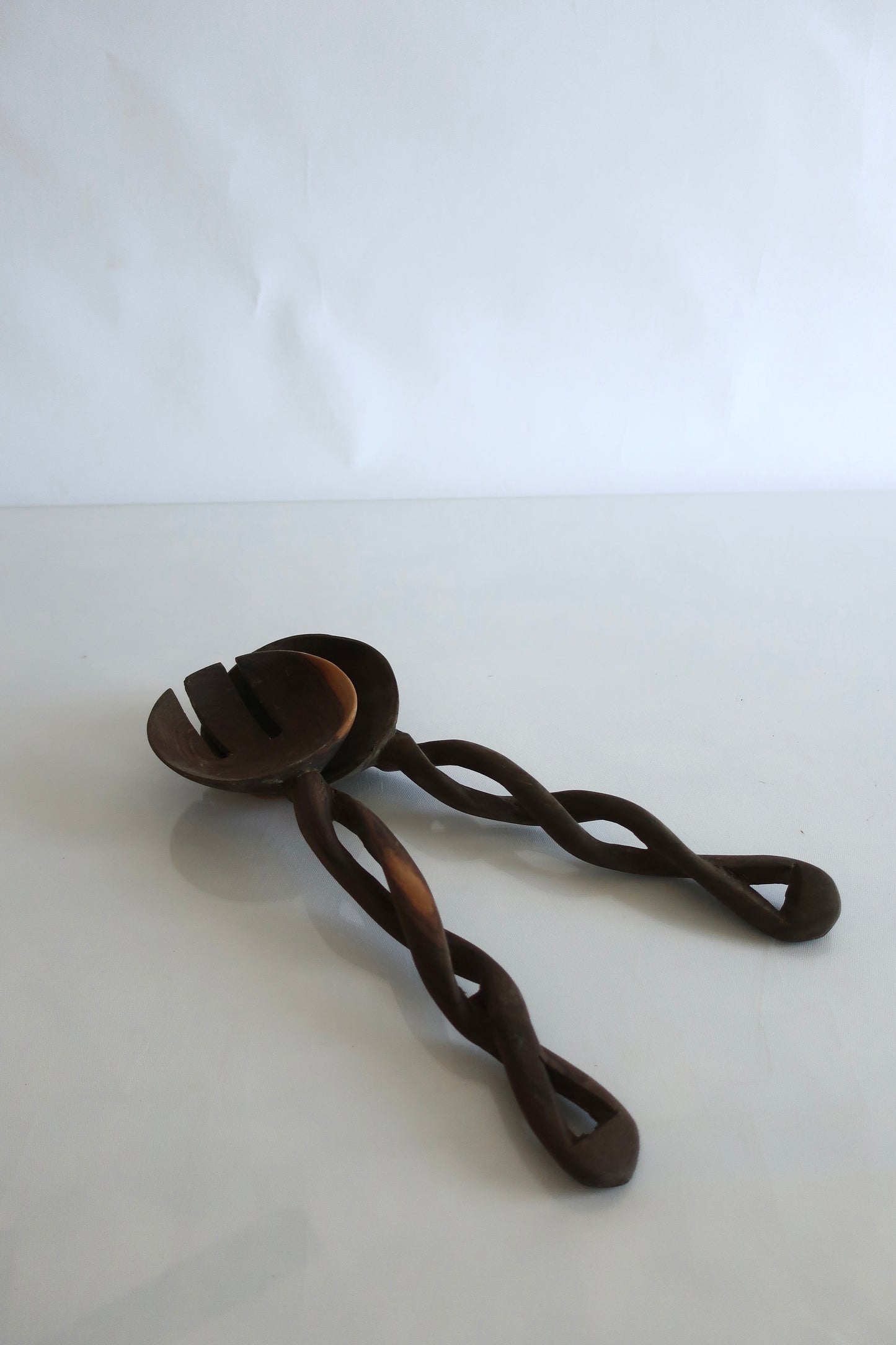 Wooden Spiral Serving Spoons