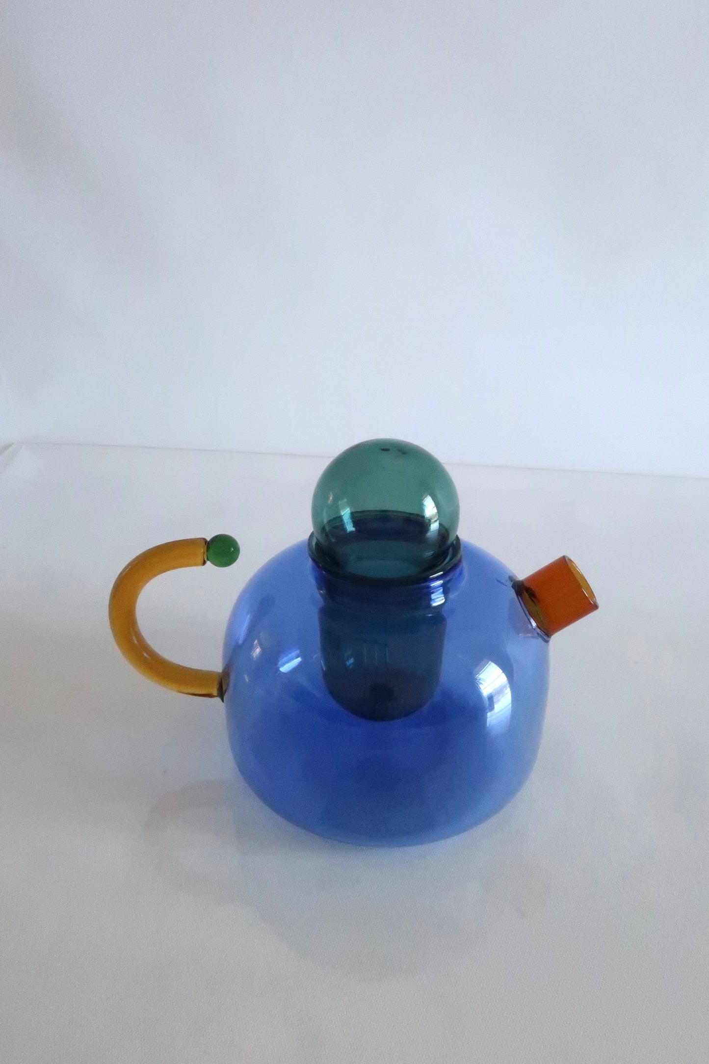 Cobalt Blue, Amber and Teal Bubble Tea Pot