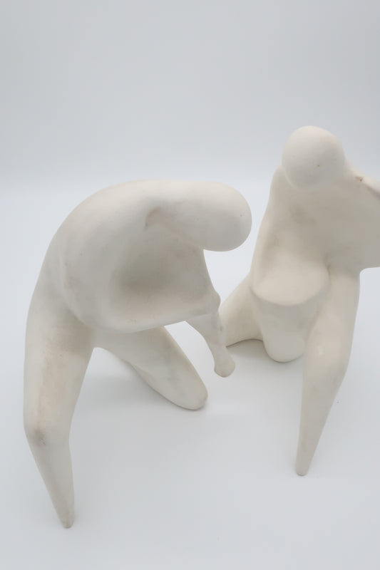 Pair MCM Musician Abstract Sculptures