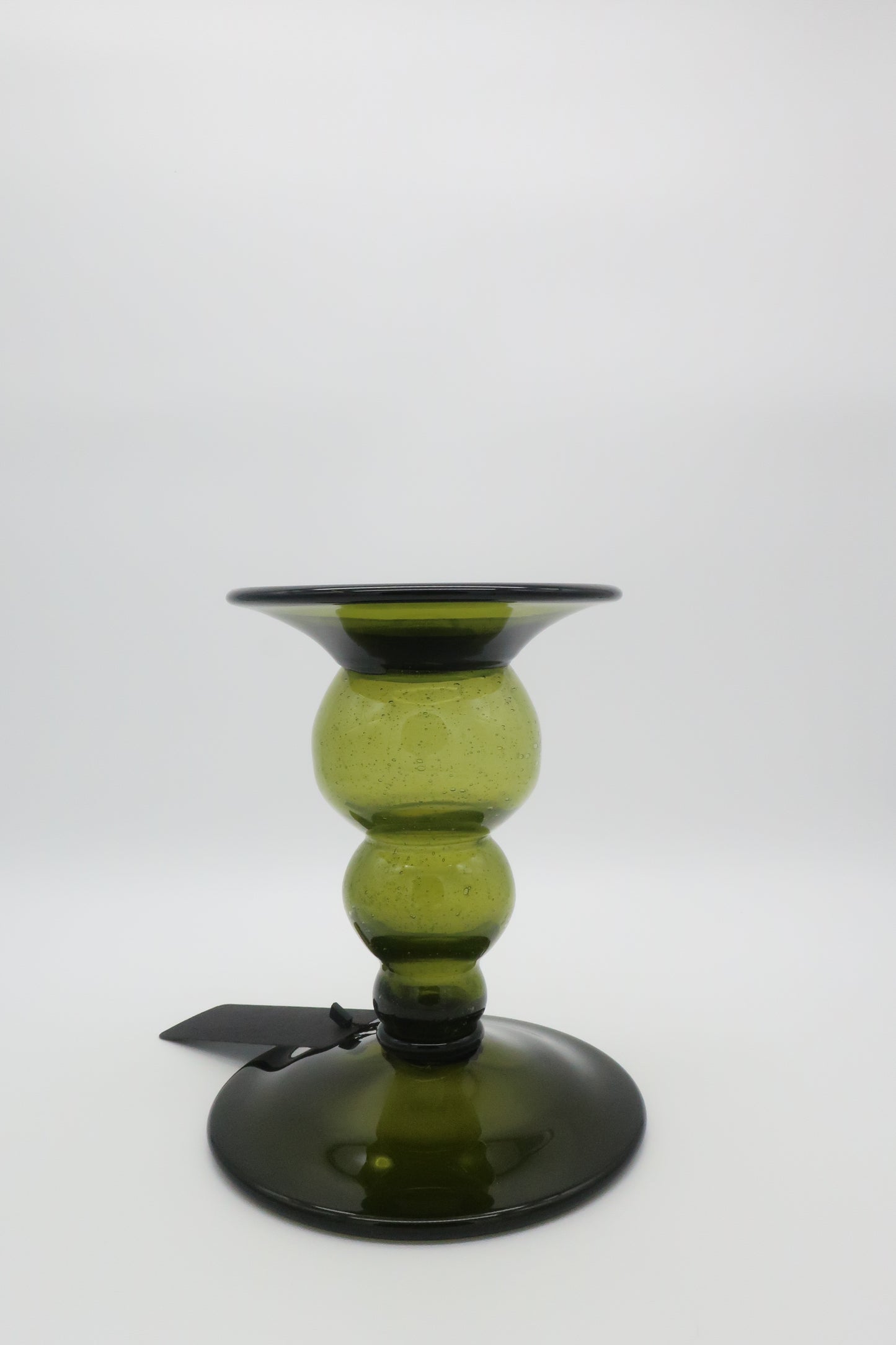 Green Handblown Candle Holder