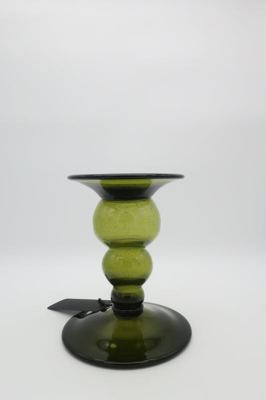 Green Handblown Candle Holder