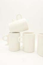 1980s White Ceramic Mugs