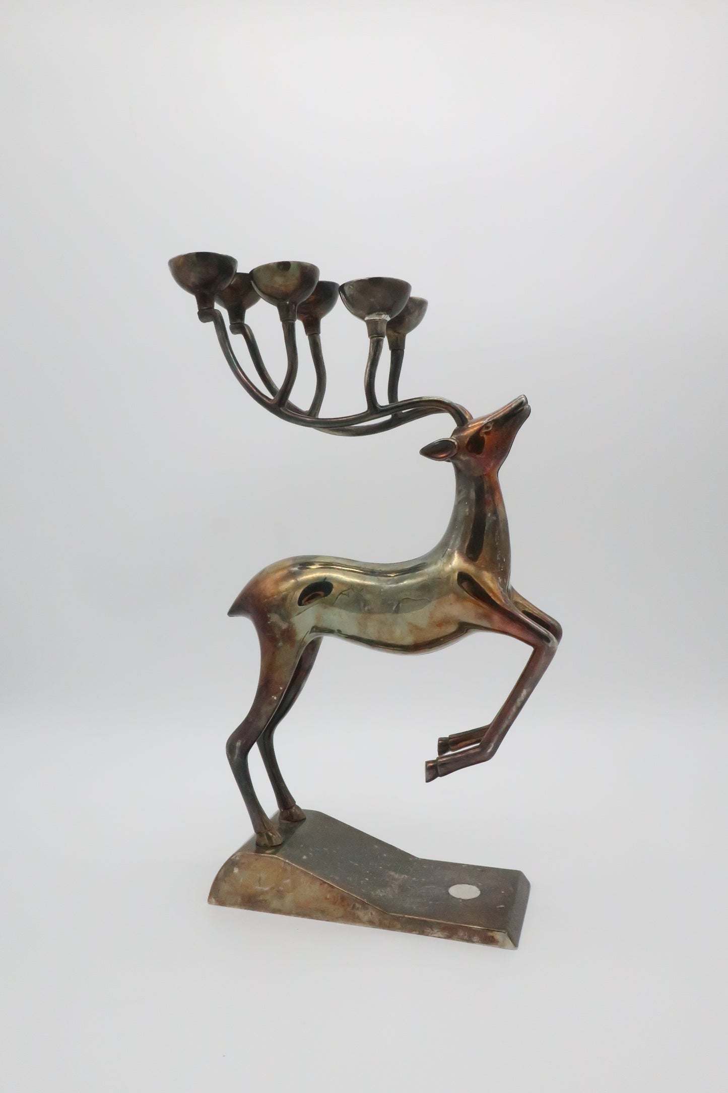 Silver Plated Reindeer Statue