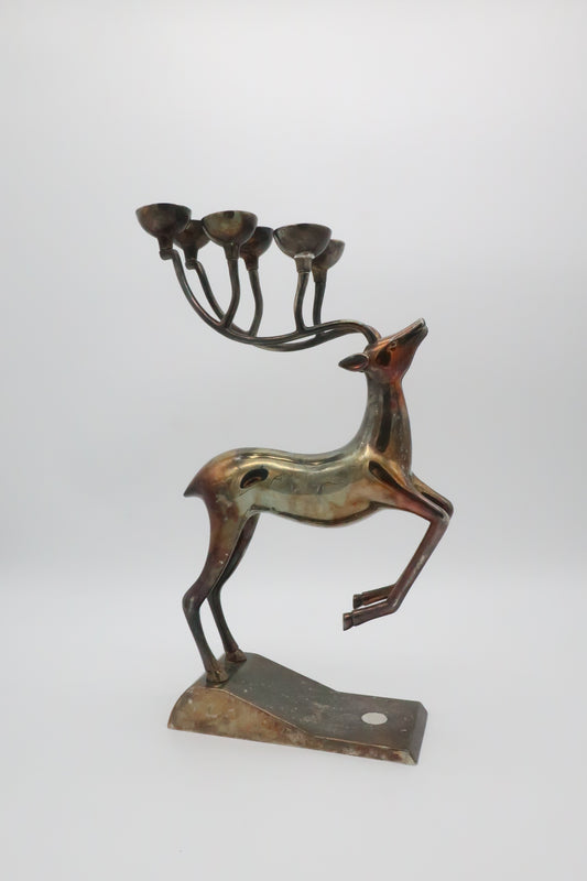 Silver Plated Reindeer Statue